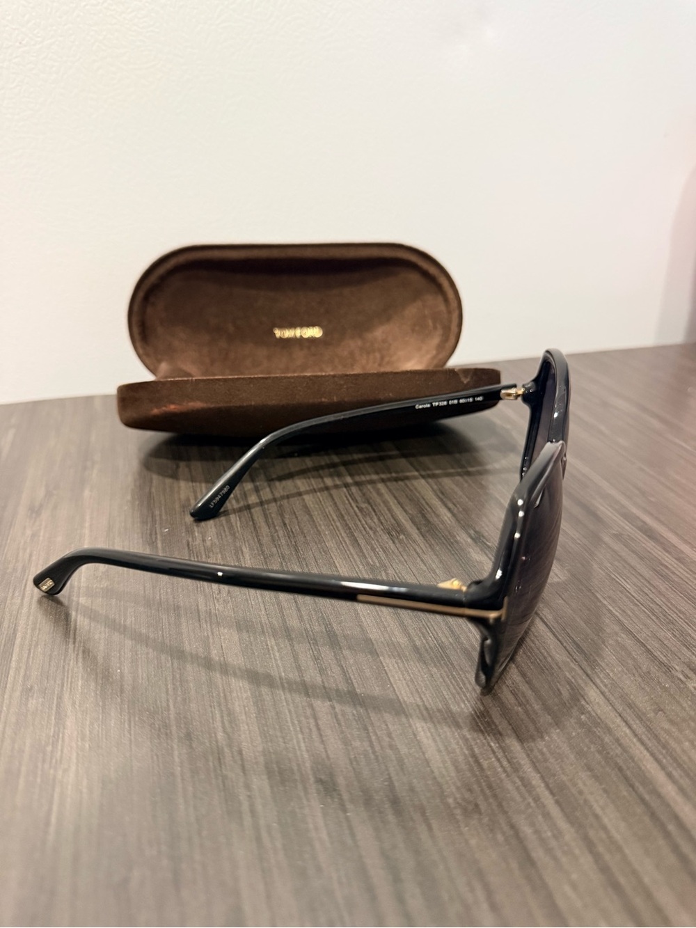 Tom Ford Black Sunglasses with Gold Accents
